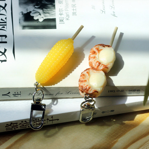 Simulated food mutton skewers bag decoration small gifts keychain ring hanging accessories Zibo barbecue model