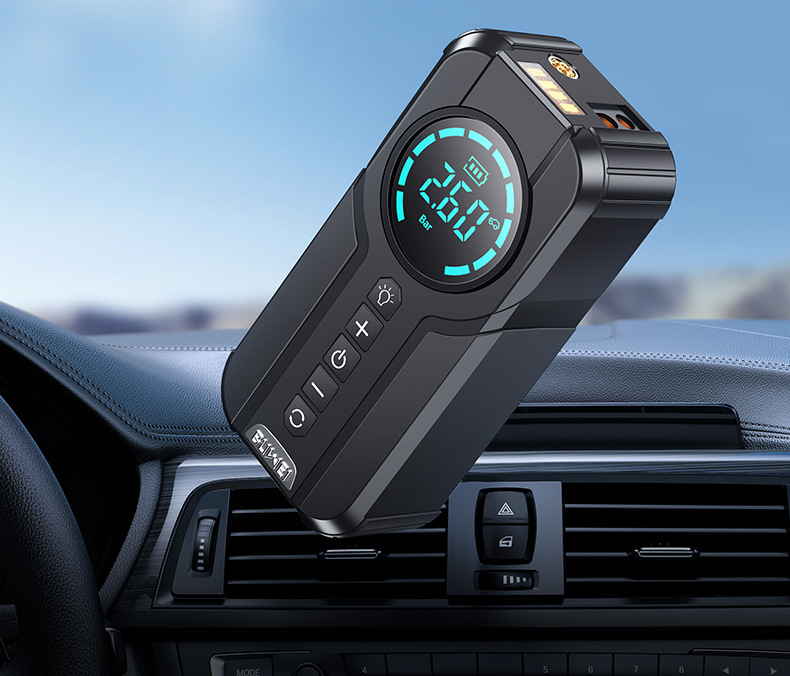 On-board air pump integrated multi-functional emergency start power supply portable car tire electric air pump