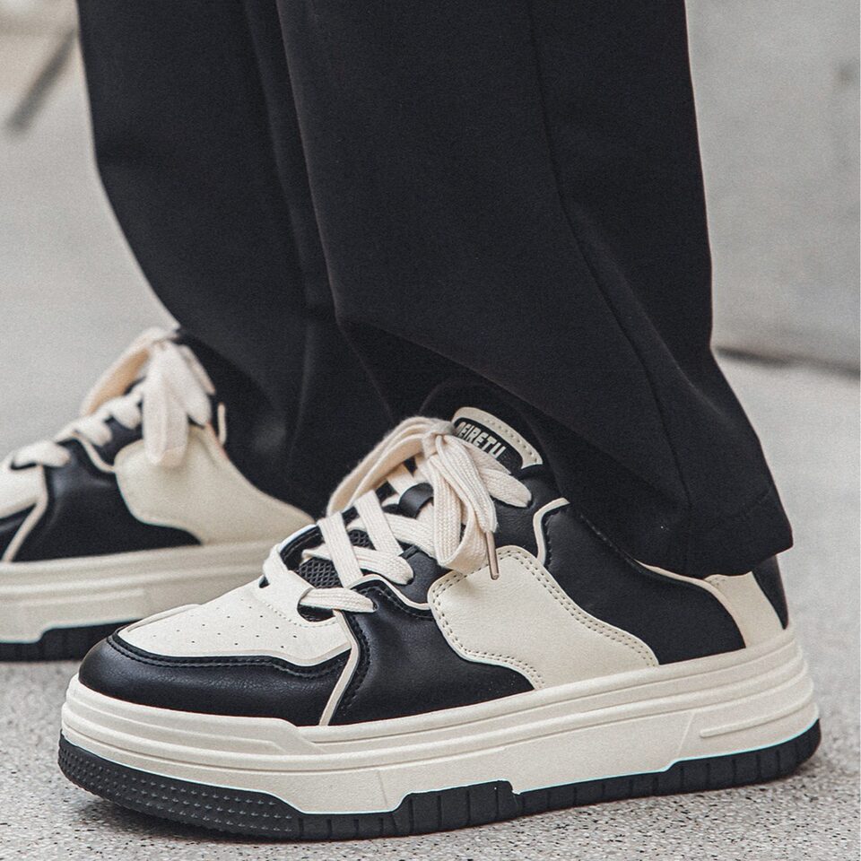 Giày thể thao nam sneaker cổ thấp đế bằng kiểu Mỹ thời trang — K88 m màu nâu, K88 m màu đen