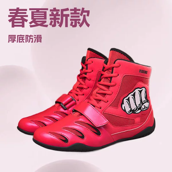 Spring and Summer New Mesh Sports Shoes, Fitness Training Shoes, High-Top Boxing Shoes, Weightlifting Shoes, Fighting Shoes, Wrestling Shoes