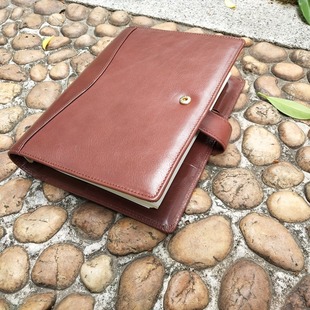 Leather Loose-leaf Notebook Cowhide Business Meeting Notepad Leather Case Magnetic Buckle A5 Leather Book Coat Notebook