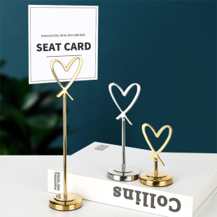 ♡ Metal Desktop Stand Clip Table Card Note Card Holder Table Sign Business Card Display Stand Menu Vertical Stand Base