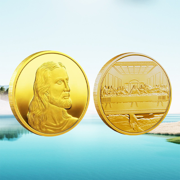 The Last Supper Commemorative Coin Precious Metal Commemorative Medallion Da Vinci Figure World Art Famous Painting Badge Foreign Trade