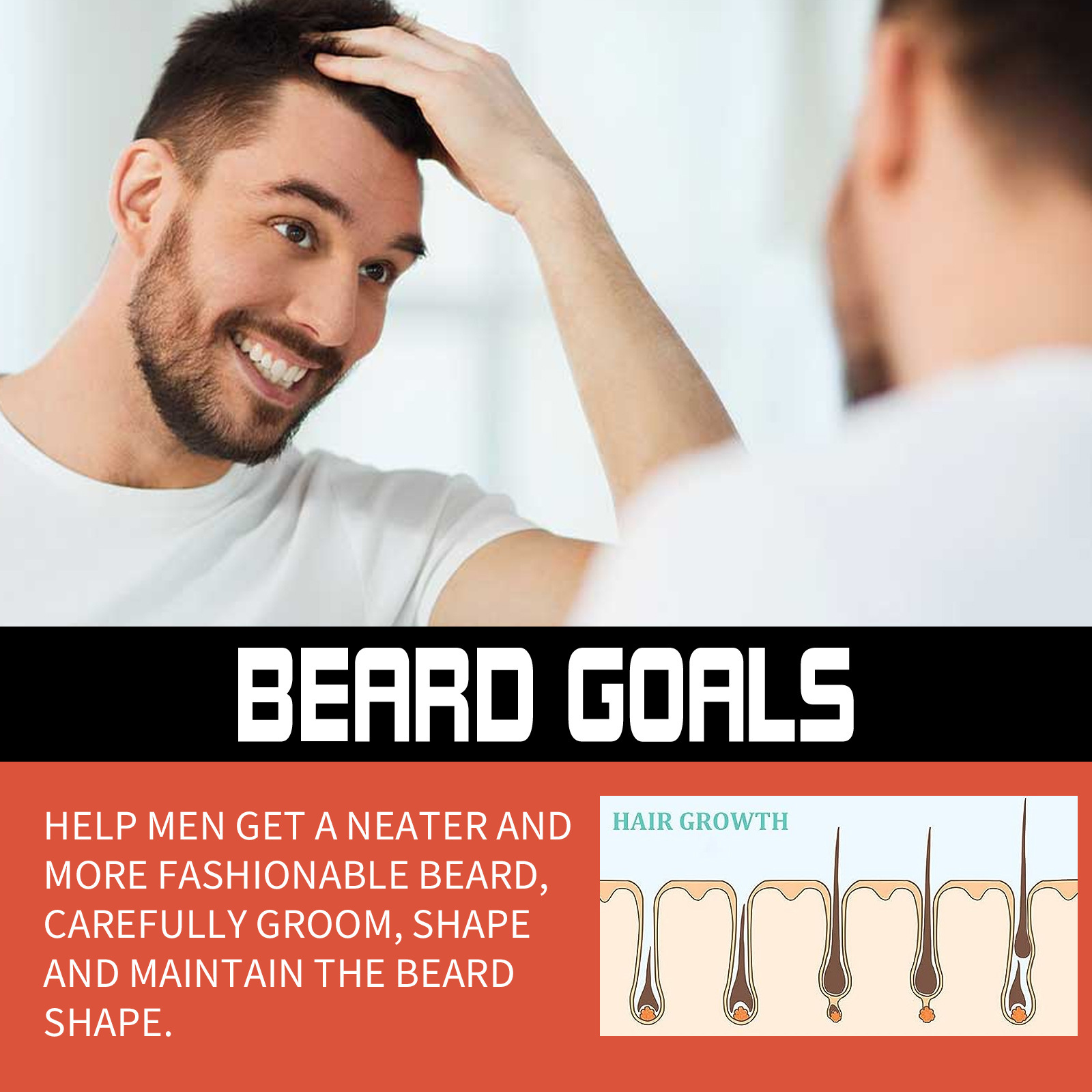 Rolo forte raízes resistentes macio, brilhante e hidratante pente de bigode nutritivo de crescimento grosso masculino_voghion.com