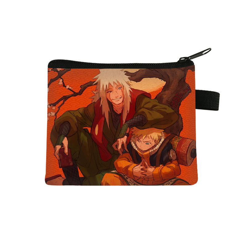 Nuevo Naruto niños monedero estudiante tendencia auricular moda bolsa de almacenamiento tendencia cremallera titular de la tarjeta al por mayor
