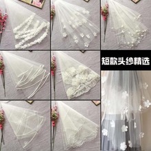 Shoot antique girl single veil wedding dress smooth bride