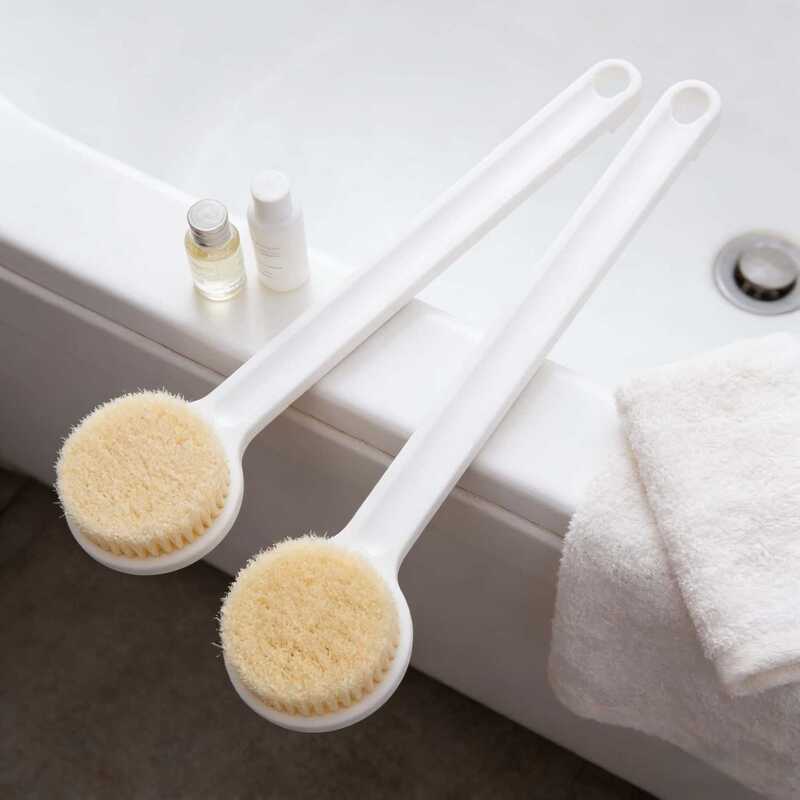 Long-Handled Bath Brush for Lazy People, No Need to Ask for Help, Japanese-Style Soft-Bristle Bath Brush, Back Massage Cleaning Brush, Scrubbing Brush