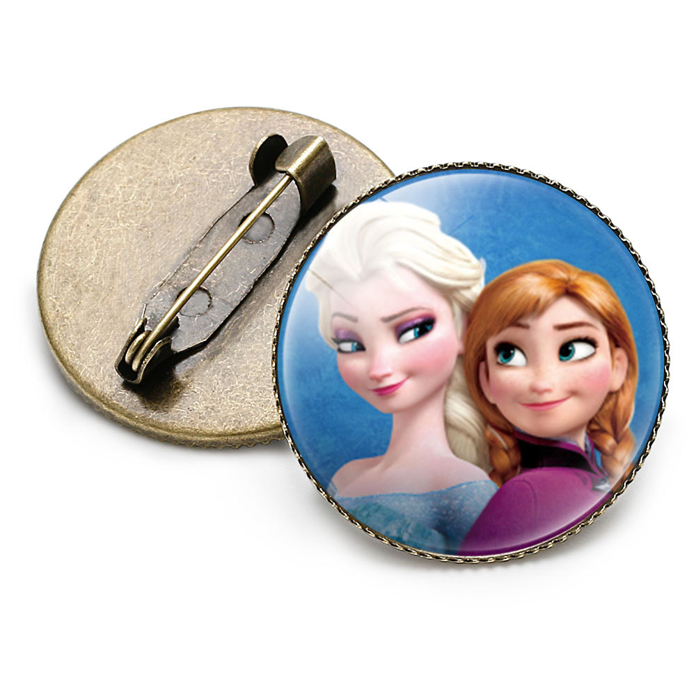 Aisha Anna Mermaid Cartoon Princess Time Gem Badge Brooch Pin Foreign Trade E-commerce Supply Spot