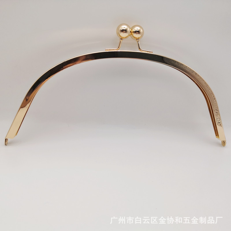 手拿包五金架口 半圆形波珠开关头手袋铰  手袋口金厂家直供