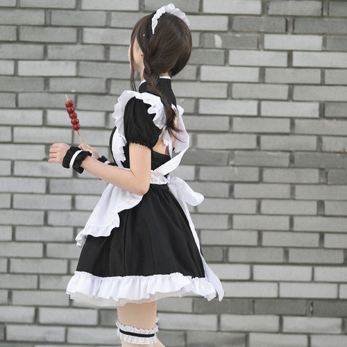 Cross-border black and white Chinese style pure desire sweetheart cheongsam maid costume COSPLAY performance costume plus size maid