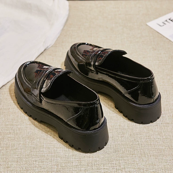Black glossy leather