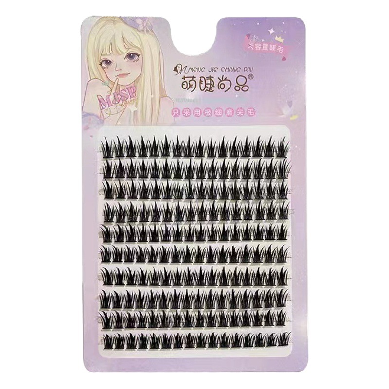 Linda pestaña Shangpin trigo oreja pestañas libro 10 filas de gran capacidad Torre punta pestañas postizas natural grueso Espejo dibujos animados pestañas