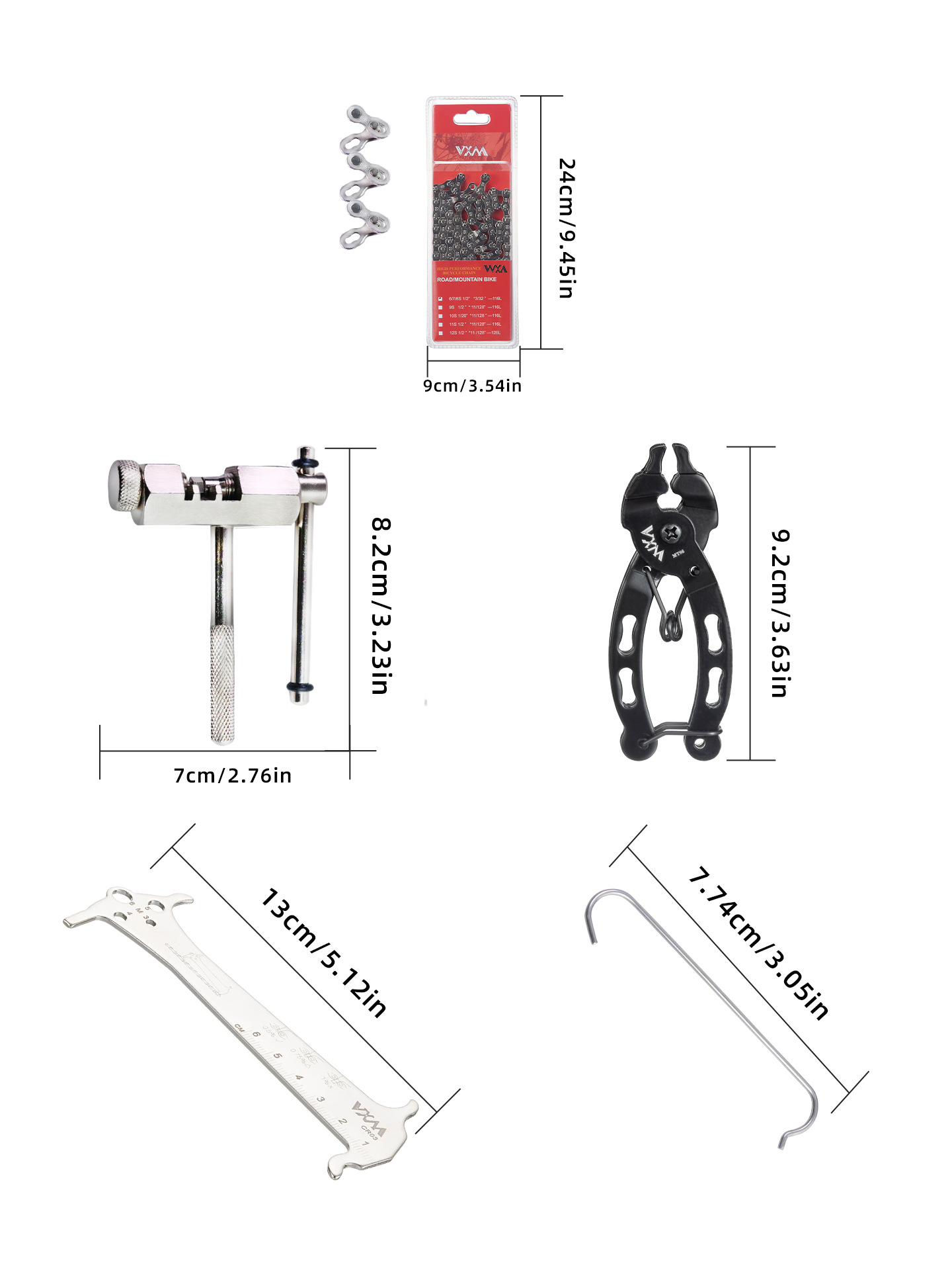 VXM cadena de bicicleta desmontaje hebilla mágica alicates Cadena de bicicleta de montaña Regla de medición cortador de cadena herramienta de desmontaje
