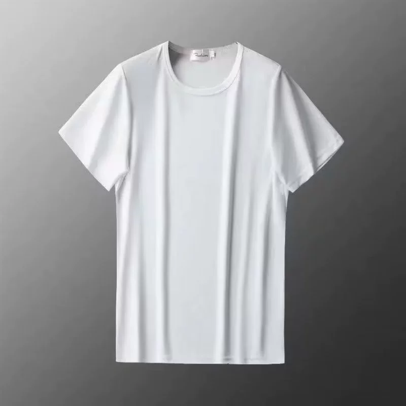 Summer silk thin sports T-shirt, quick-dry, oversized, round collar