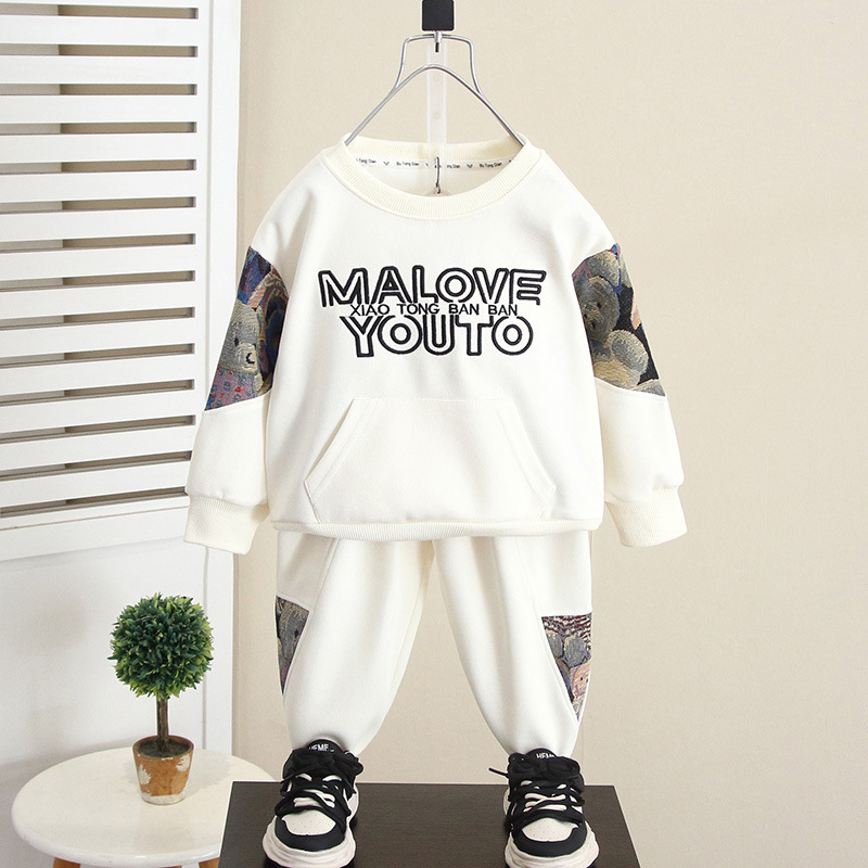 6374 Traje deportivo de otoño para niños Suéter de primavera y otoño para bebés guapo 2025 Nuevo suéter coreano para niños