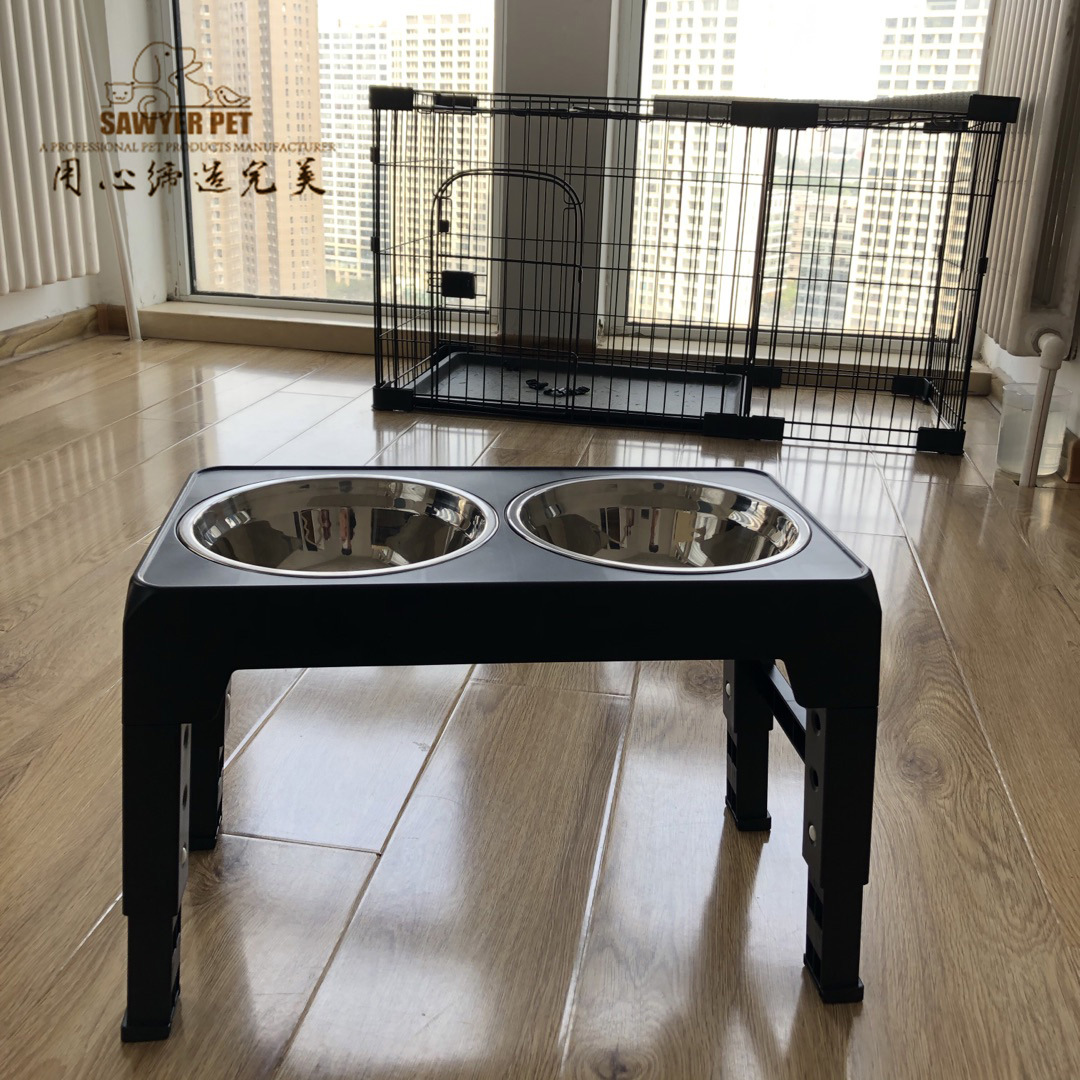 Tazón para mascotas ajustable de elevación tazón de acero inoxidable elevado perro grande doble tazón alimentador de perro tazón plegable tazón de perro vajilla cuenca
