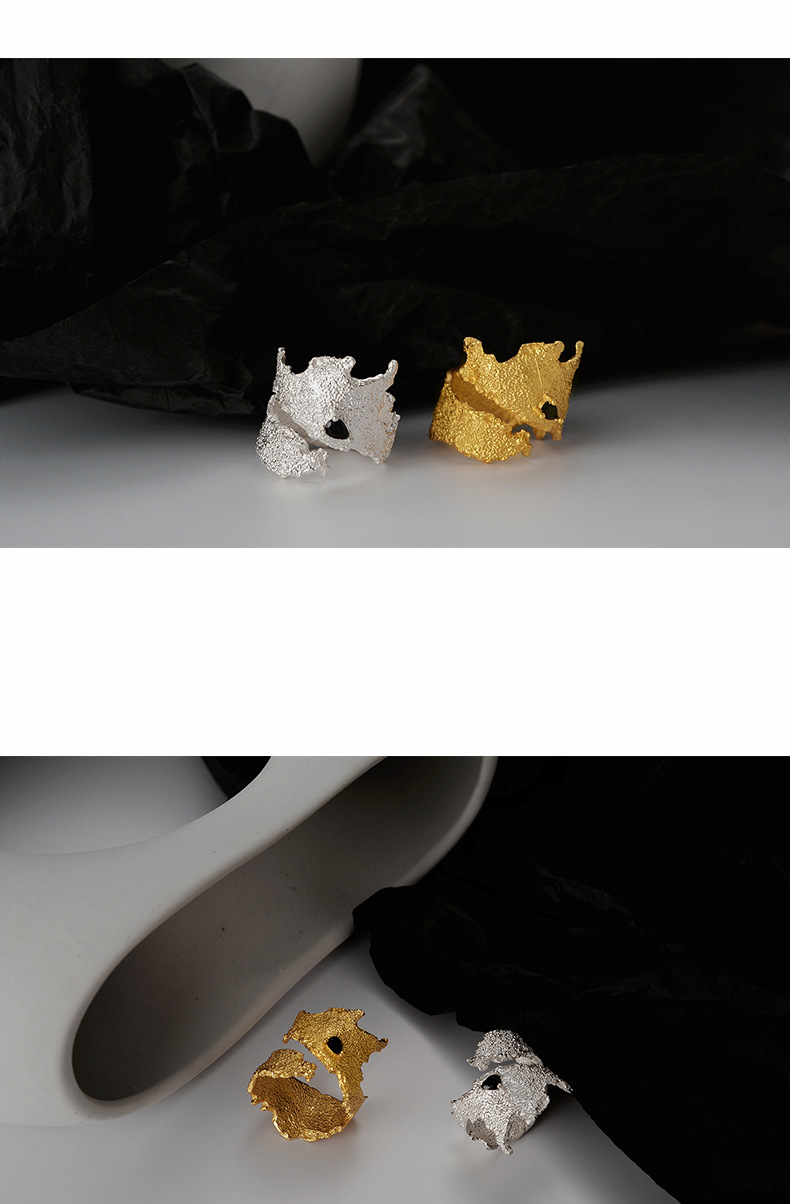 Fashion Irregular Silver Plating Inlay Zircon Open Ring 1 Piece