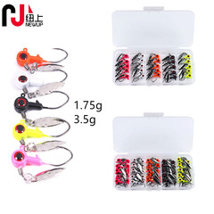 New Fish Hook with Rotating Glitter Lead Head Hook 3.5g 1.75g, 5 Hooks/Bag Fishing Gear and Tackle Wholesale