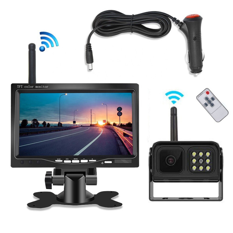 7inch Wireless Car-Mounted Monitor Reverse Camera Monitoring Kit HD Night Vision Camera for Trucks and Buses