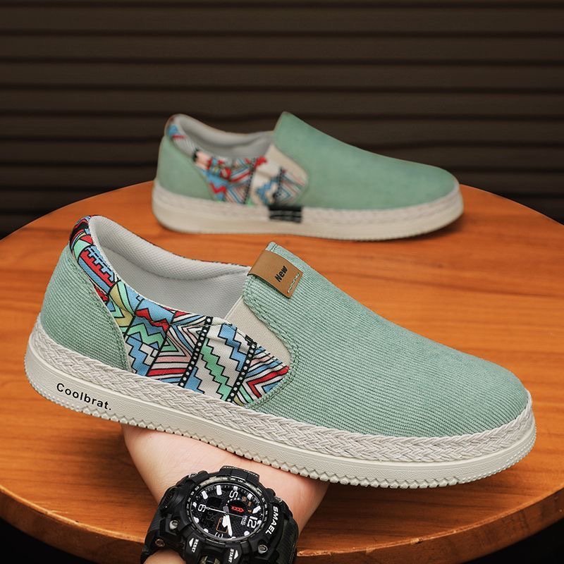 Zapatos de hombre de un pie verano 2024 nuevos zapatos de lona transpirables zapatos de trabajo casuales de hombre zapatos de tendencia universal