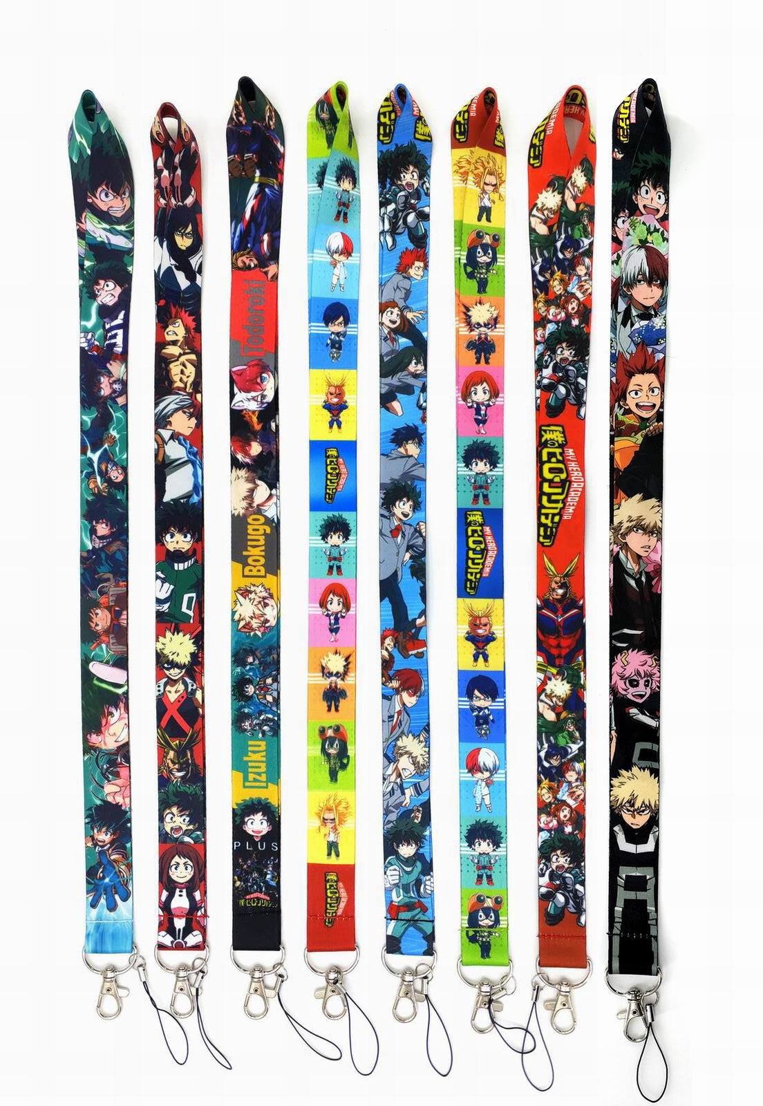 Japanese heroes, cartoon card holder, long mobile phone, keychain, strap