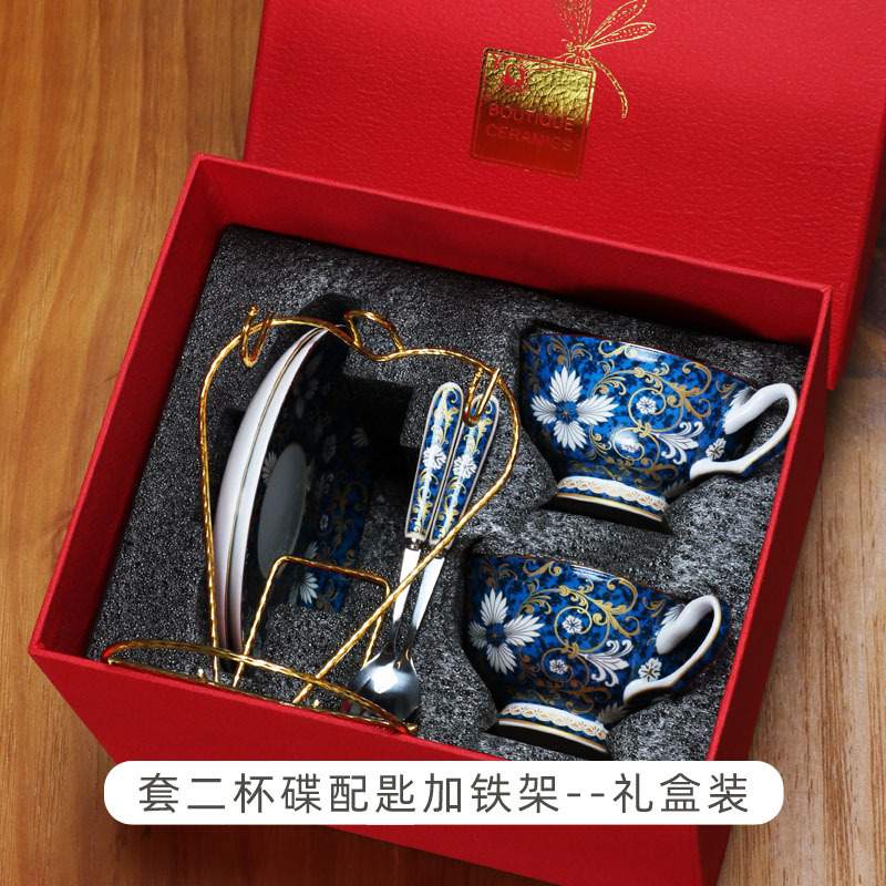Taza de café de porcelana china Taza de estilo europeo exquisita de alta gama Juego de té de la tarde británico de alta gama Caja de regalo