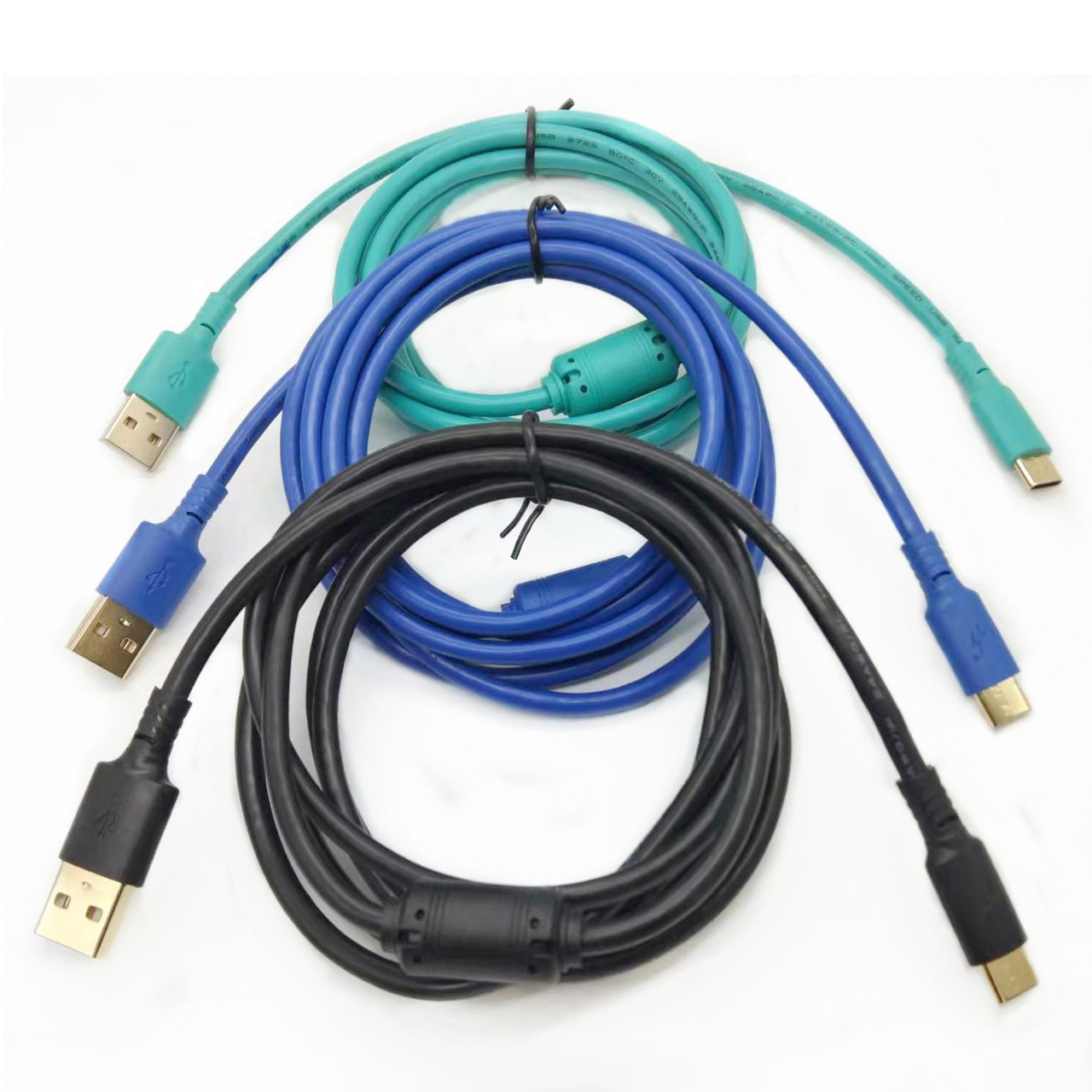 USB转type-C机械键盘手机数据线充电线加磁环双层屏蔽抗干扰兼容