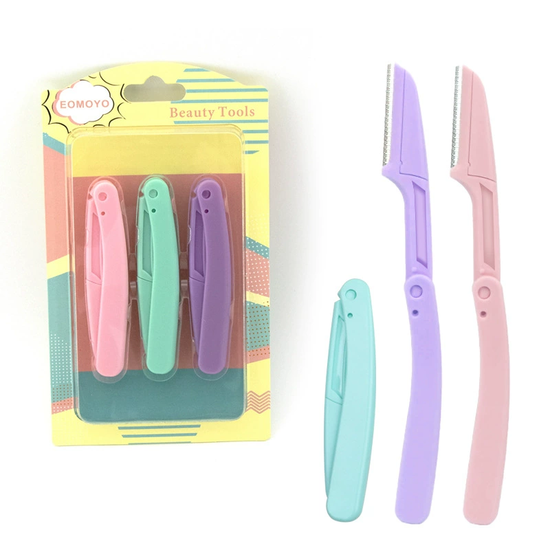 6 упаковок триммера для бровей, косметические инструменты, складной триммер для бровей для девочек, безопасный триммер для бровей с защитой от царапин для начинающих