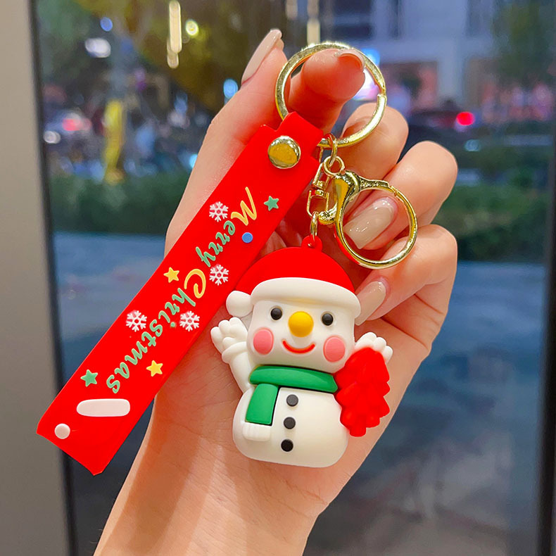 国境を越えたサンタクロースのキーホルダークリスマスペンダントクリスマスツリートナカイ人形バッグキーホルダープレゼント卸売り|undefined