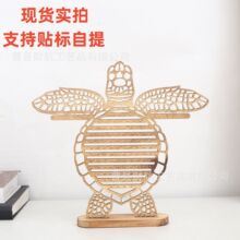 跨境复古海龟首饰架创意乌龟造型木质耳环架海龟耳环首饰展示架收