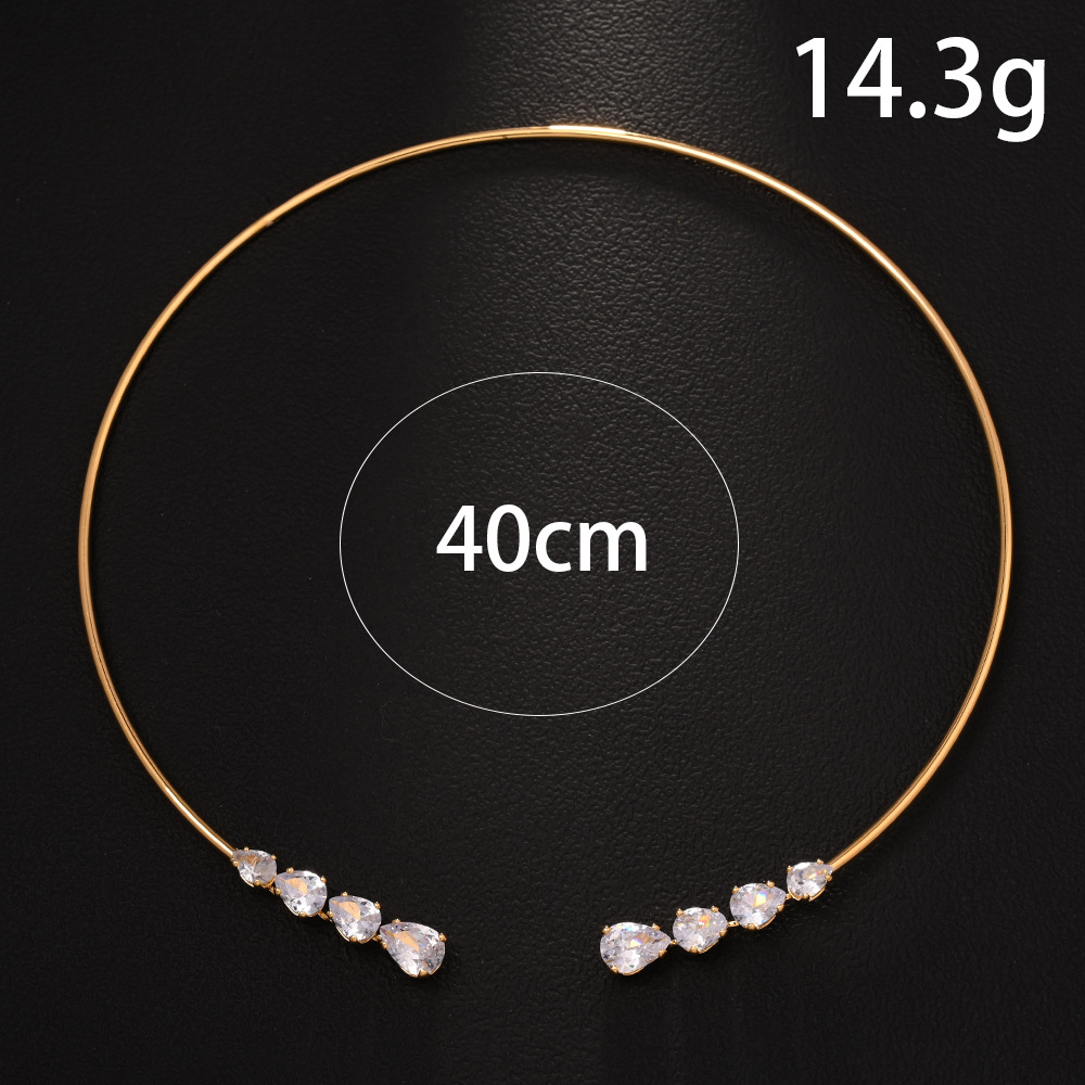 Amazon Hot Gote Zircon Collar Collar Accesorios de baile Collar de apertura de metal
