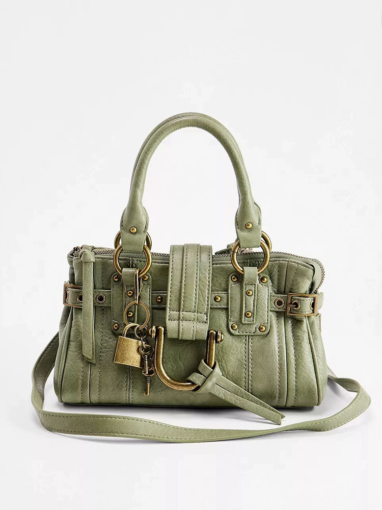 2026 New Vintage Lock Stud Crossbody Bag for Women, Large Capacity, Simple and Casual, Versatile Handbag and Shoulder Bag for Commuting