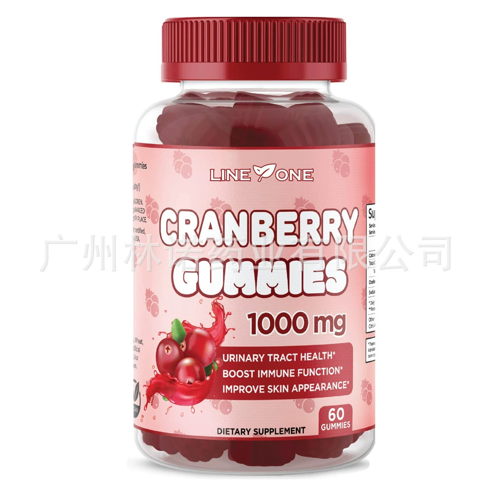 Клюквенная жевательная резинка для женщин, здоровье мочевыводящих тракта, 1000 мг, 60 камедь