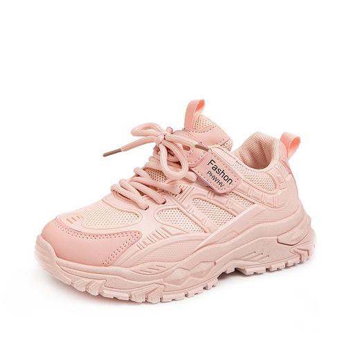 Girls Shoes 2024 Spring Children's Sports Shoes Mesh Breathable Little Girls Shoes Non-Slip Boys Casual Running Shoes