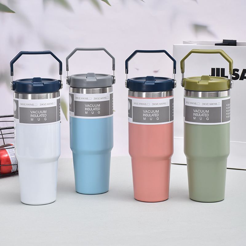 30oz de gran capacidad de acero inoxidable taza de coche al aire libre portátil cubierta de helado taza vacío frío aislamiento taza de cerveza