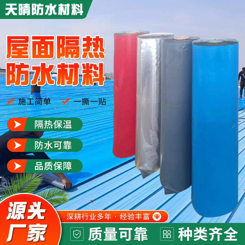 Multi-Specification Workshop Roof Color Steel Tile Self-Adhesive Waterproofing Membrane Metal Roof Insulation and Leak-Proofing Self-Adhesive Waterproofing Membrane