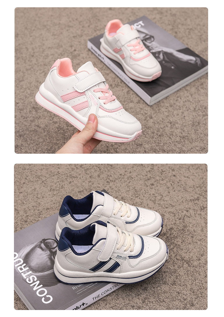 Barnsneakers i läder med patchwork för pojkar och flickor_voghion.com