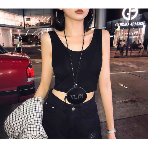 Cross-border strapless bra with cushioned backless top for women, summer short-style bare-chested bodycon crop top, spicy girl base layer, manufacturer wholesale