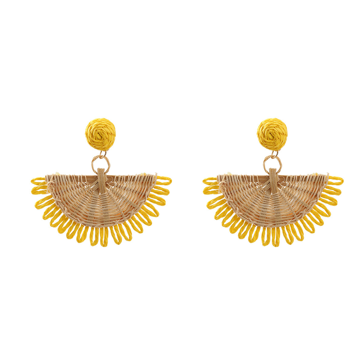 7g Weight 304 Stainless Steel Ear Needle Material Drop Earrings Classification 1 Pair Quantity Holiday, Weekend Occasion raffia Material Geometric Pattern All Seasons Season Women's Gender Braid Design Vacation, Ethnic Style Style 1 Pair Vacation Ethnic Style Geometric Braid Raffia Drop Earrings 11