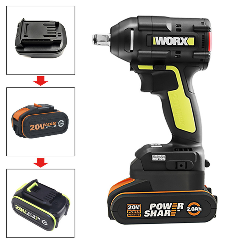 Adapter for Converting 20V 4-Pin Batteries to Green 5-Pin Batteries (Charger Sharing)