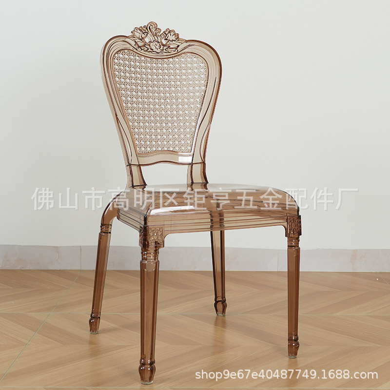 PC silla de princesa de boda transparente silla de cristal silla de respaldo de palacio silla de comedor al aire libre silla de acrílico silla de hotel para el hogar