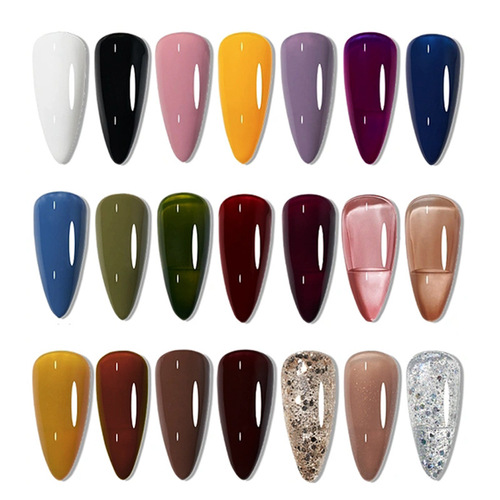 Nail art semi-solid patterned nails practice color card almond ballet nails water drop short square nail polish display board