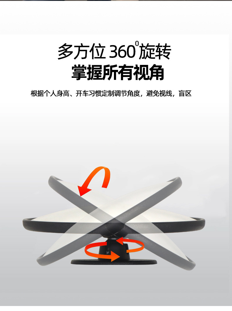 Special blind spot convex mirror for large trucks and buses 360 ° Rotating high-definition glass wide-angle reflective auxiliary rearview mirror