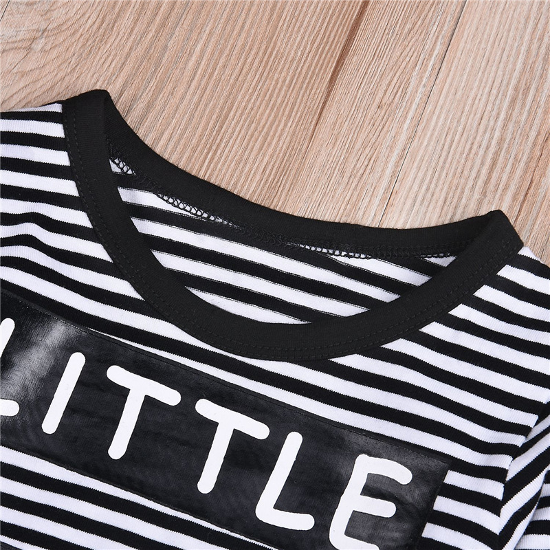 Rock Music Baby Children's Casual Long-sleeved Striped T-shirt Children's Suit Trend display picture 5