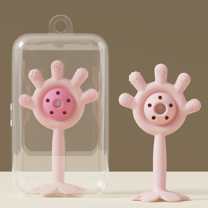 Palm Rattle Tooth Gel [pink] Storage Box