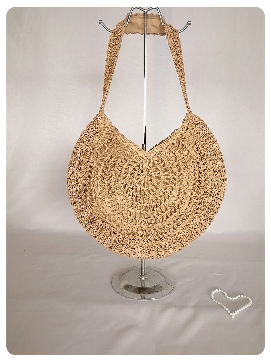 Brand straw capacious retro beach one-shoulder bag for leisure