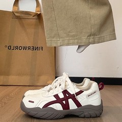 厚底撞色拼接内增高德训鞋女2025年新款复古百搭休闲运动阿甘鞋
