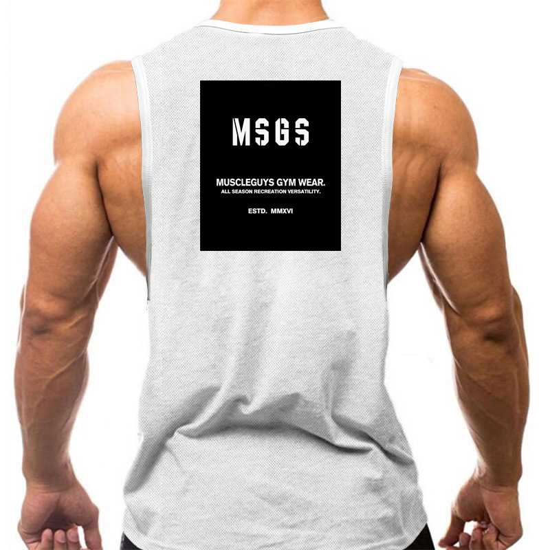 Men's Round neck quick-drying sports vest fitness muscle training summer thin bodybuilding running moisture wicking breathable