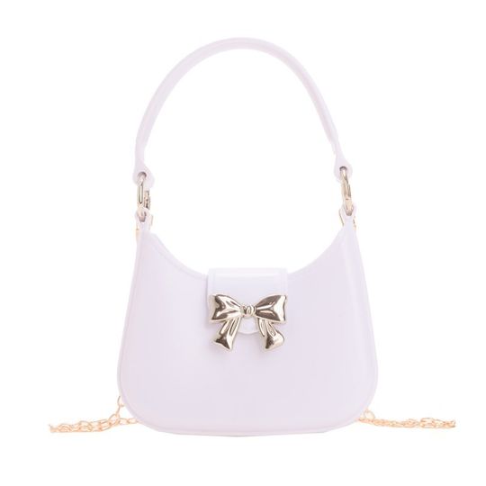 2025 New Jelly Bag Bow Stray Bag Moon Bag Daily All-match Children's Bag Shoulder Crossbody Women's Bag
