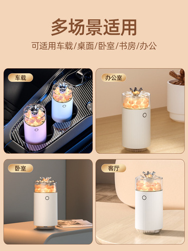 Salt Stone Aromatherapy Diffuser Humidifier USB Charging Home Bedroom Multi-color Petal Night Light Office Small Mist Maker